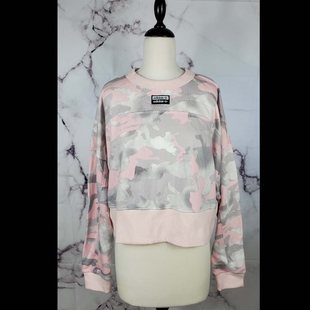 Cropped camo sweatshirt Sz M